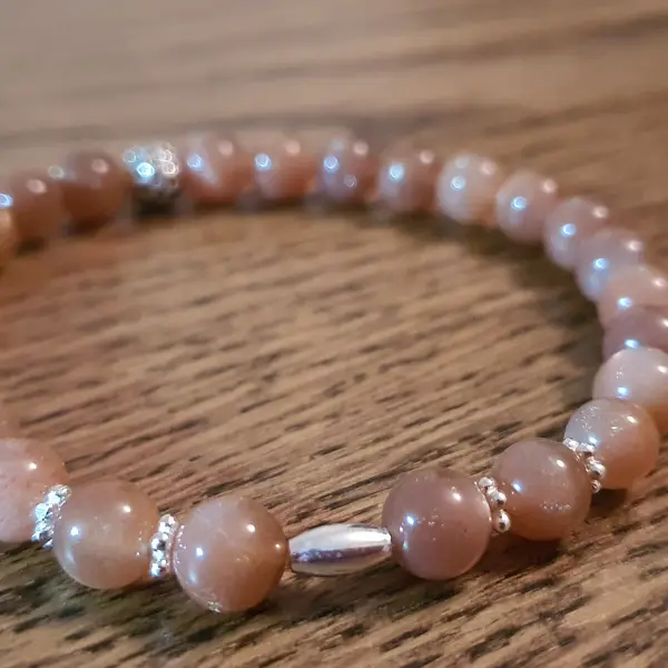 Heilsteinarmband Mondstein rosa